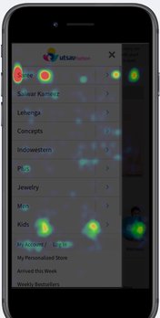 mobile heatmap of the variation of Utsav fashion store
