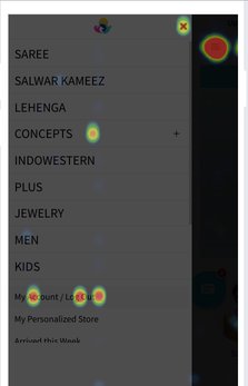 heatmaps on Utsav fashion menu