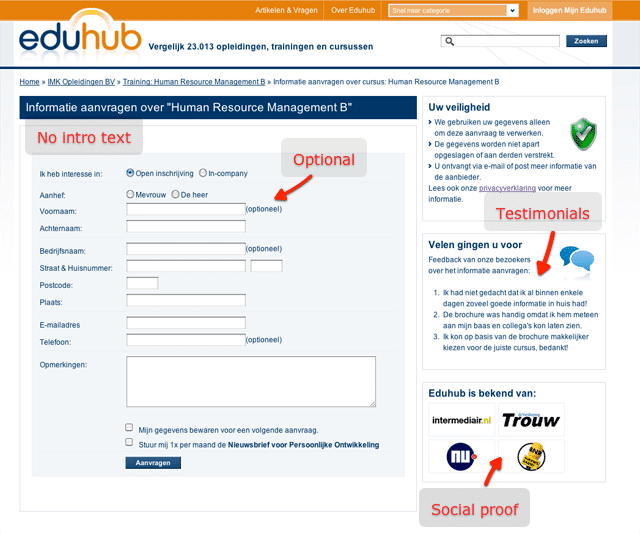 Optimizations and Testing Increased Springest's Submissions By 5 VWO