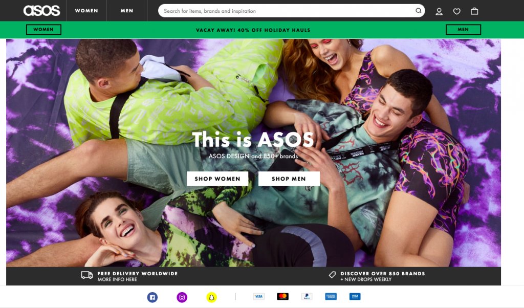 personalized fashion ecommerce products on asos.com
