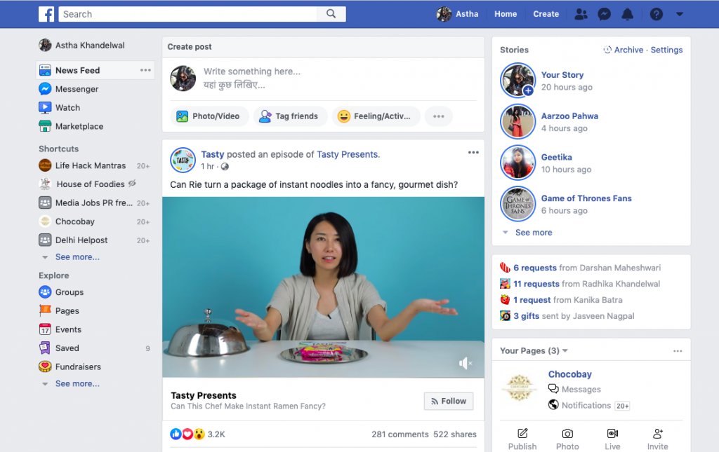 personalized facebook news feed