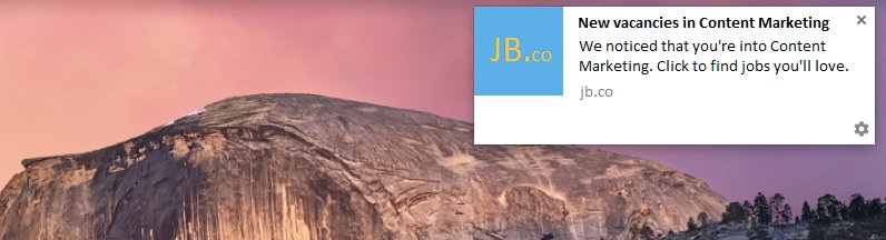 an example of push notification on job portals