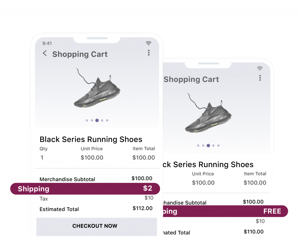 test dynamic shipping prices on shopping cart checkout pages