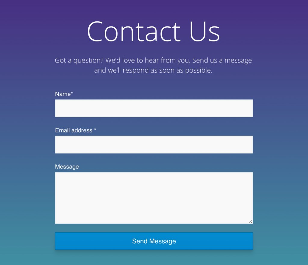 an example of a contact us web form