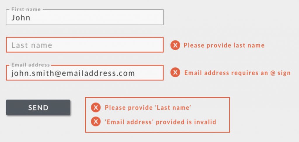 in-line form validation on web forms.