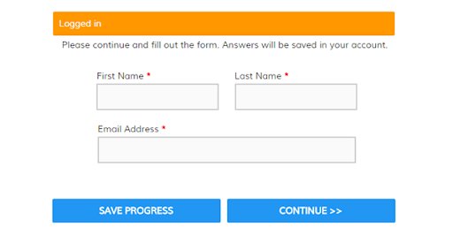 example of save progress button on web forms