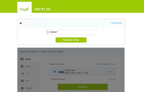 variation version of A/B test on payu.com's checkout page