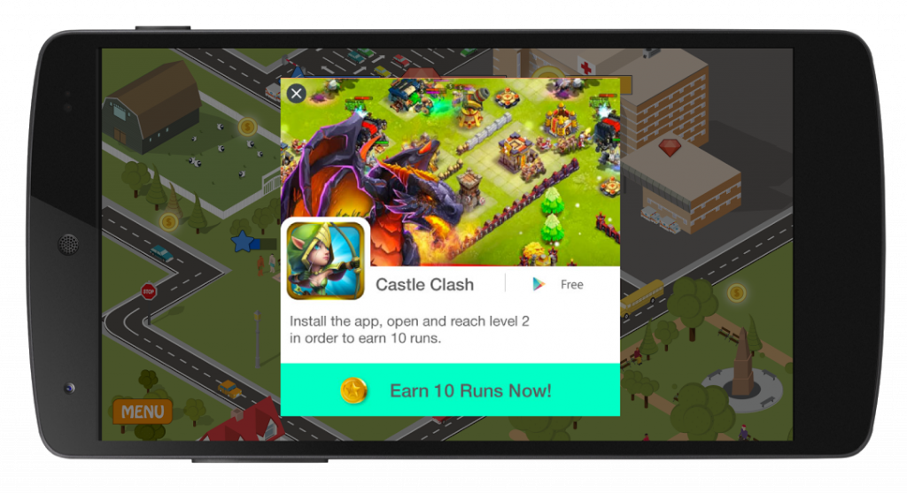 example of in-app advertisements within gaming apps