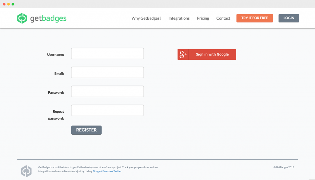 visitor behaviour analysis for software company, GetBadges