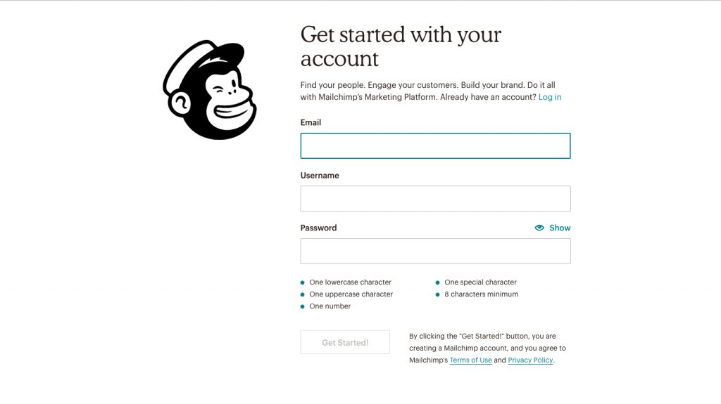 MailChimp's sign up web form