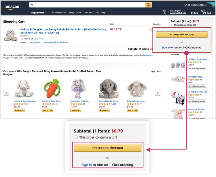 Amazon one-click checkout