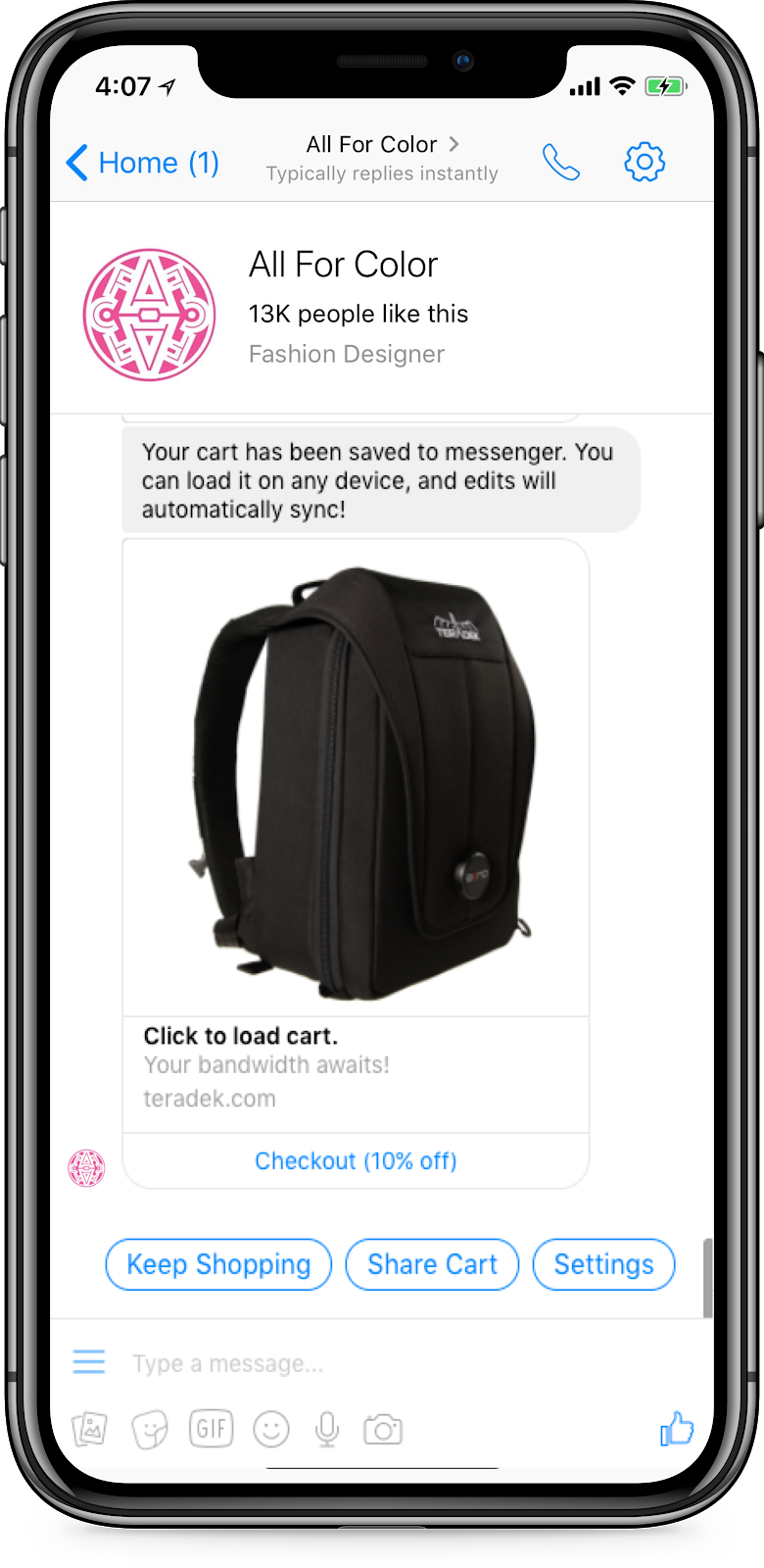 automated facebook messages reduce cart abandonment