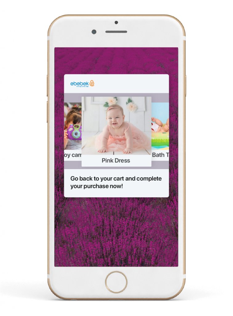 cart recovery carousel push notifications from ebebek