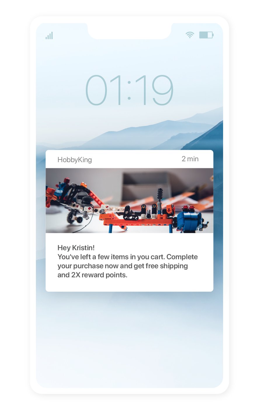 hobbyking push notifications to recover carts