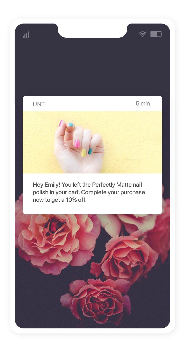 personalized push notifications to recover carts
