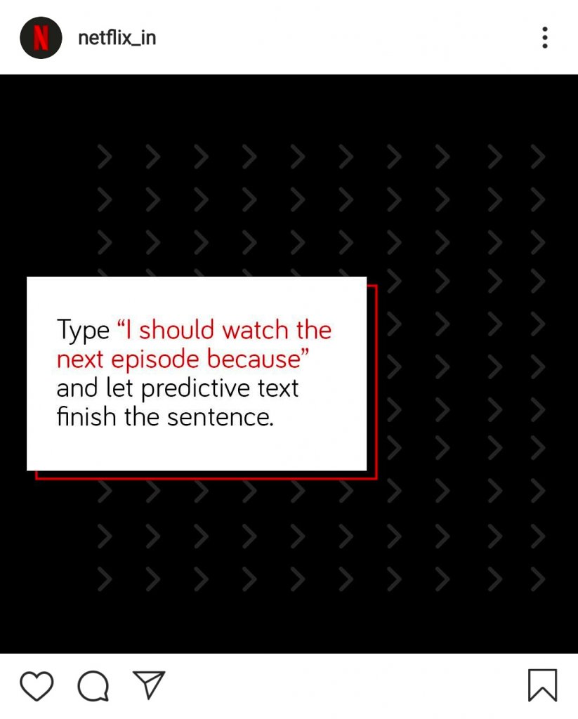 an example of an engaging Instagram post by Netflix: