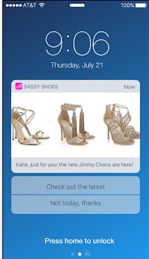 an example of mobile push alerts helping in engaging customers