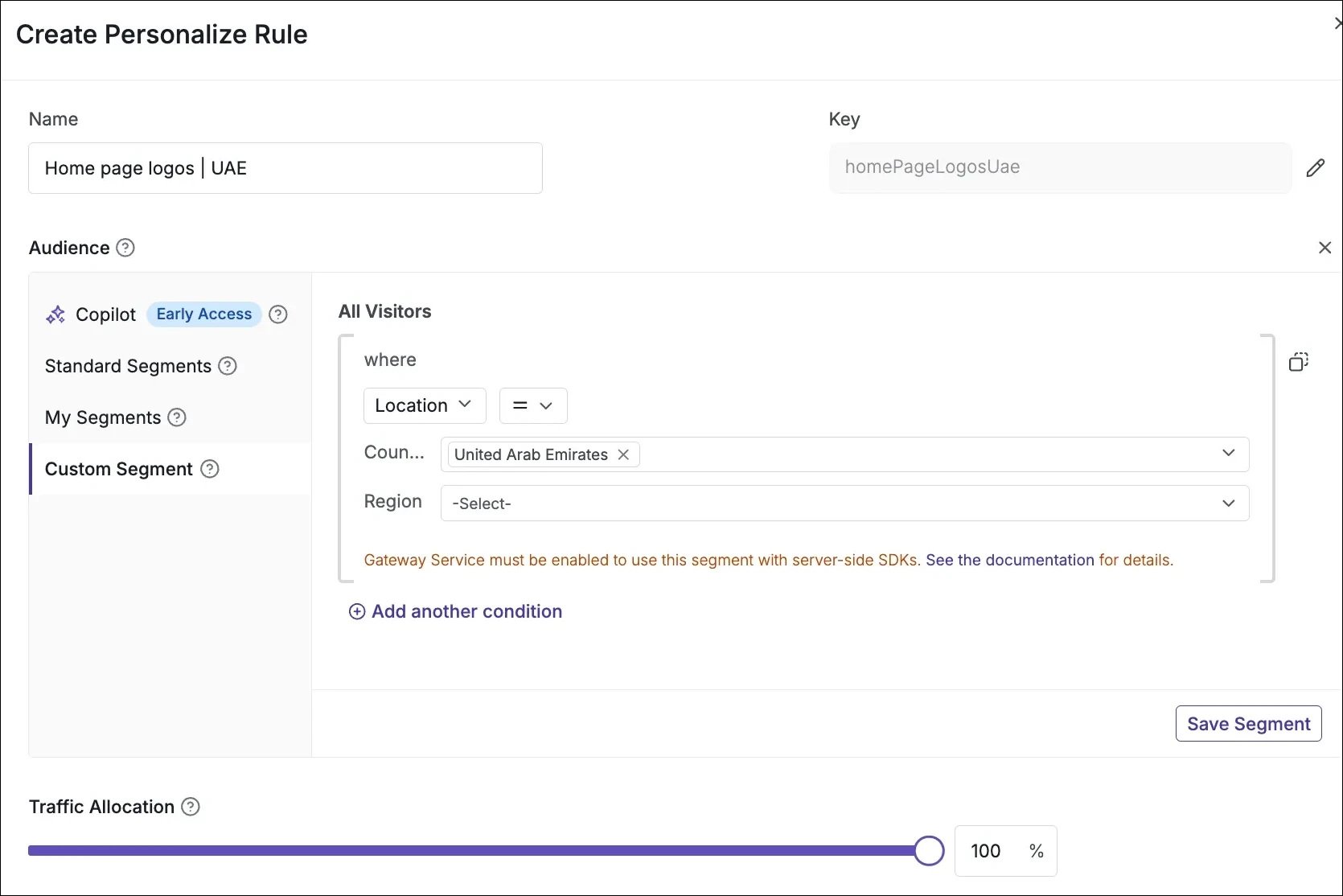 Create personalize rule