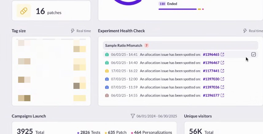 Experiment health check