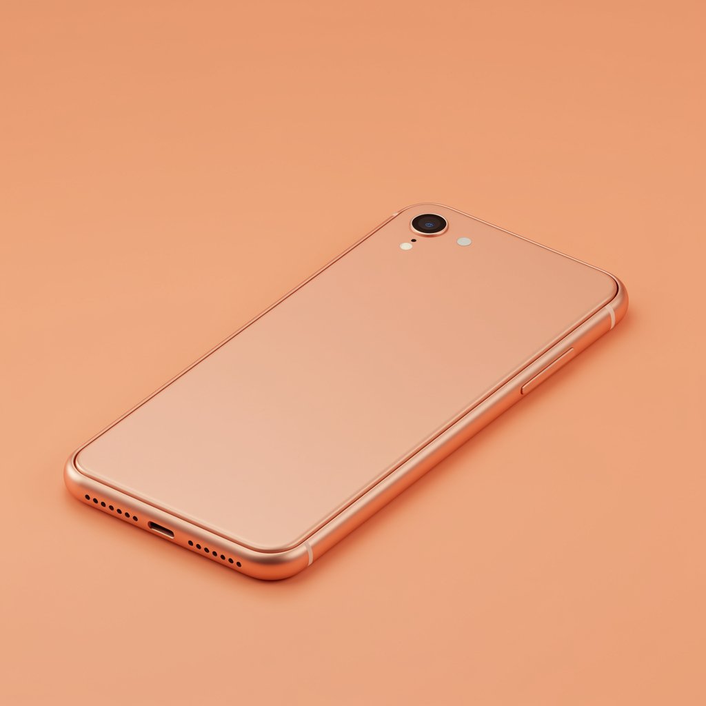 iphone face down on coral background