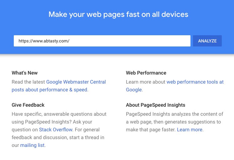 Page Speed Insight Tool