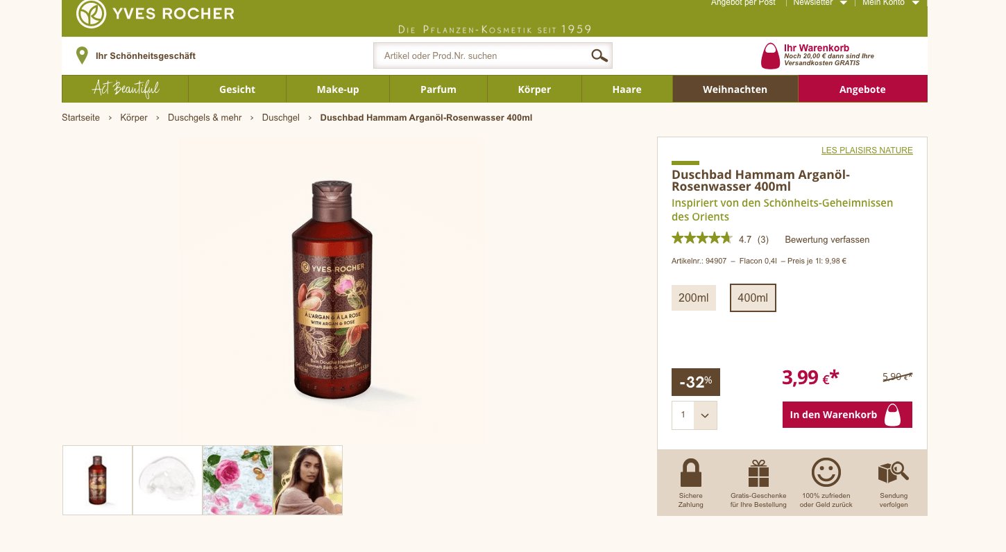 Yves Rocher Product Page