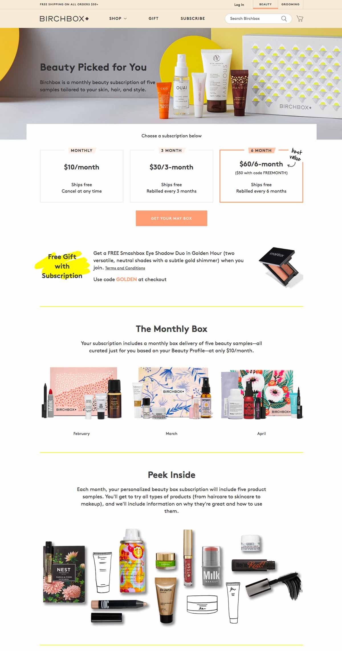 Birchbox Online Product Page