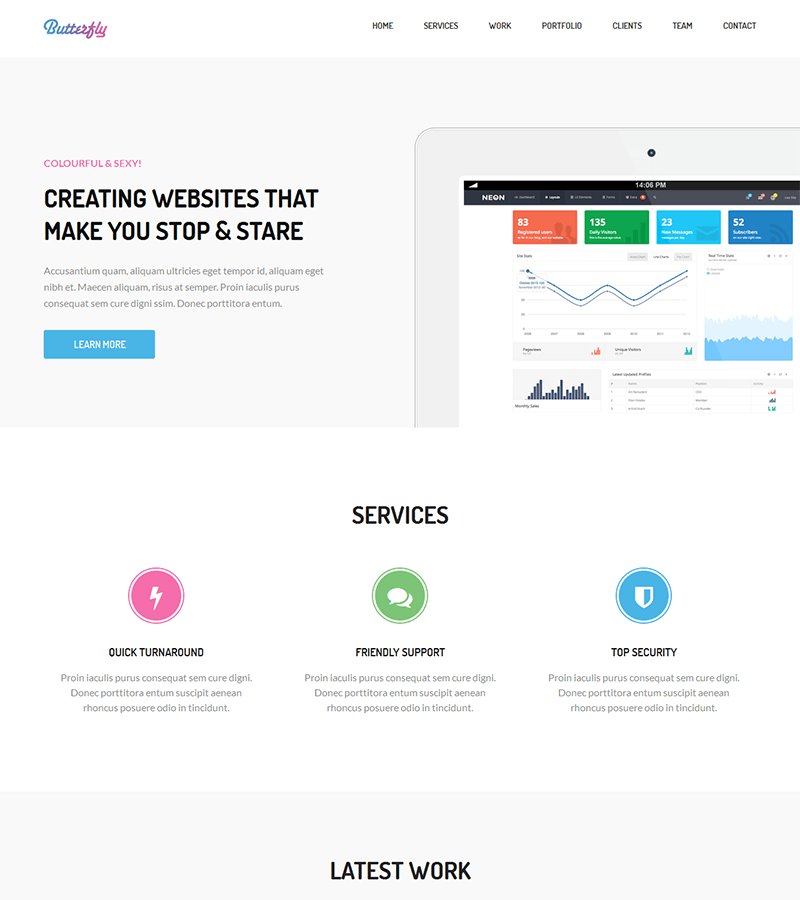 Bootstrap landing page template for SaaS startup