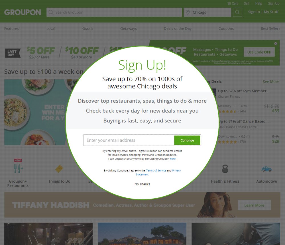 Design Landing Page Groupon
