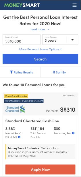 Version A of MoneySmart experiment