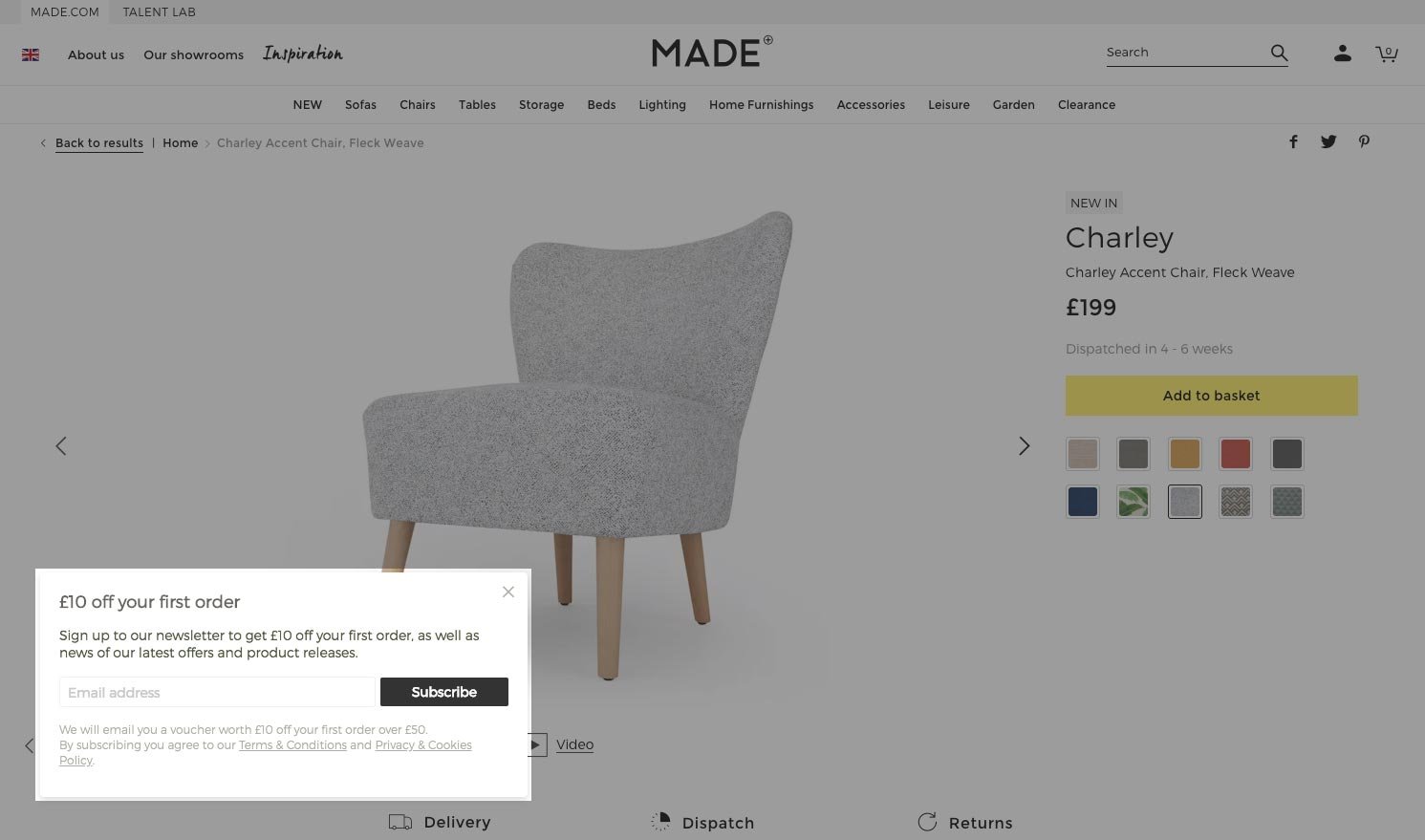 Sales pop-up