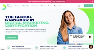 The Digital Marketing Institute, primacy and recency effect on Homepage