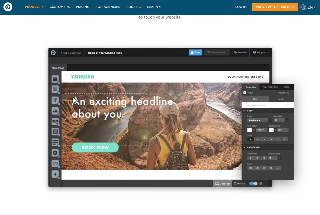 Unbounce Drag & Drop Editor