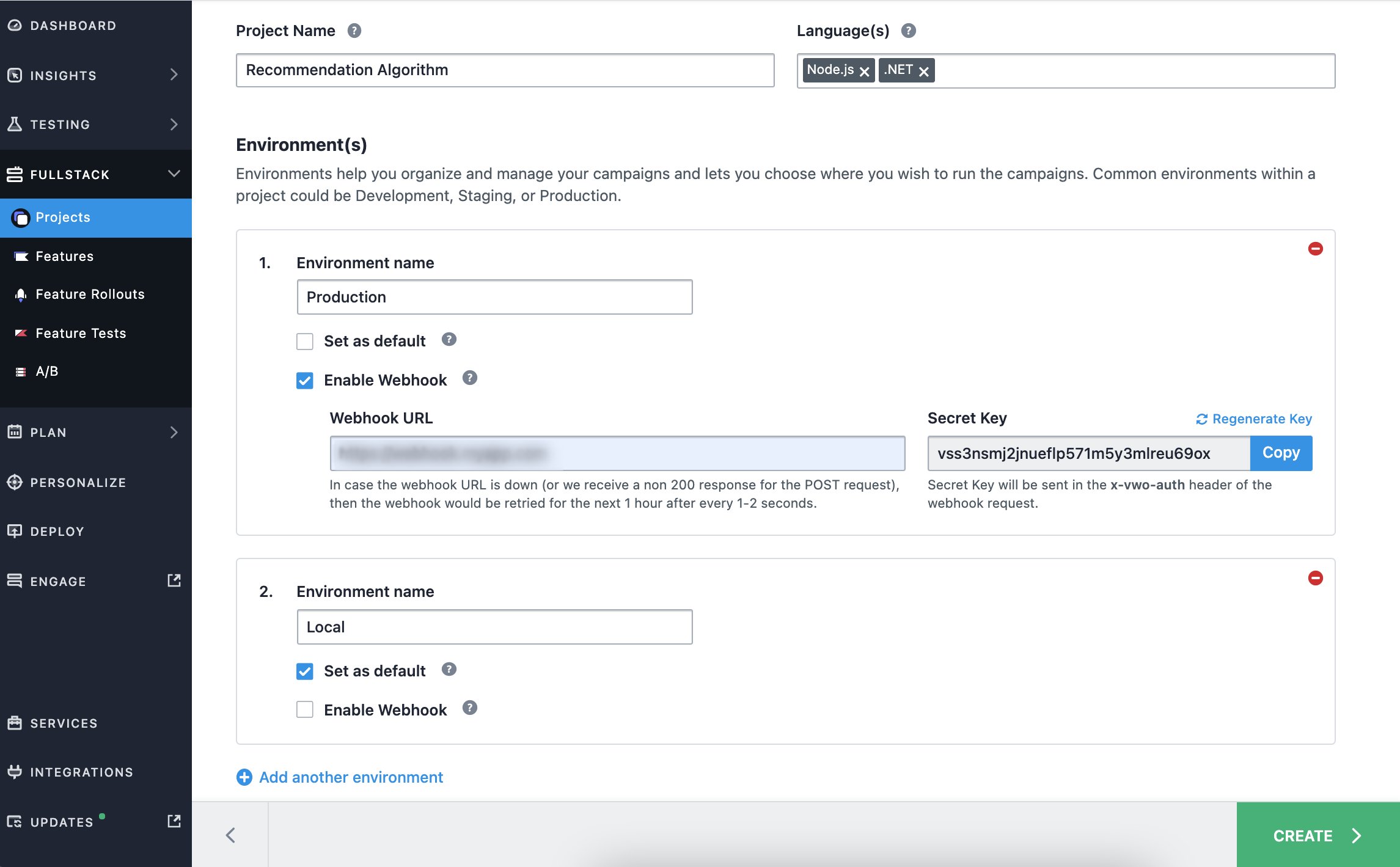 Environment Webhooks