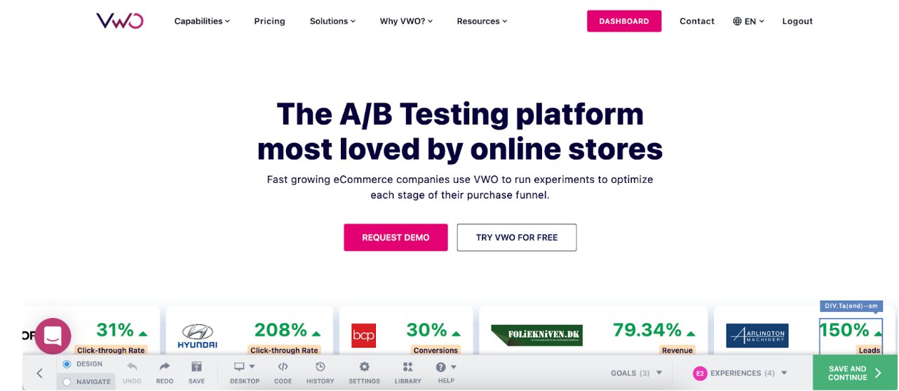 Personalizing the VWO homepage for eCommerce prospects