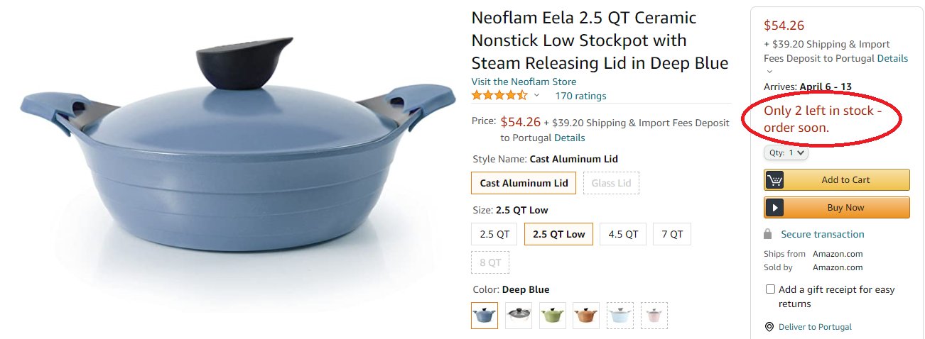 Amazon Scarcity Marketing Exmaple