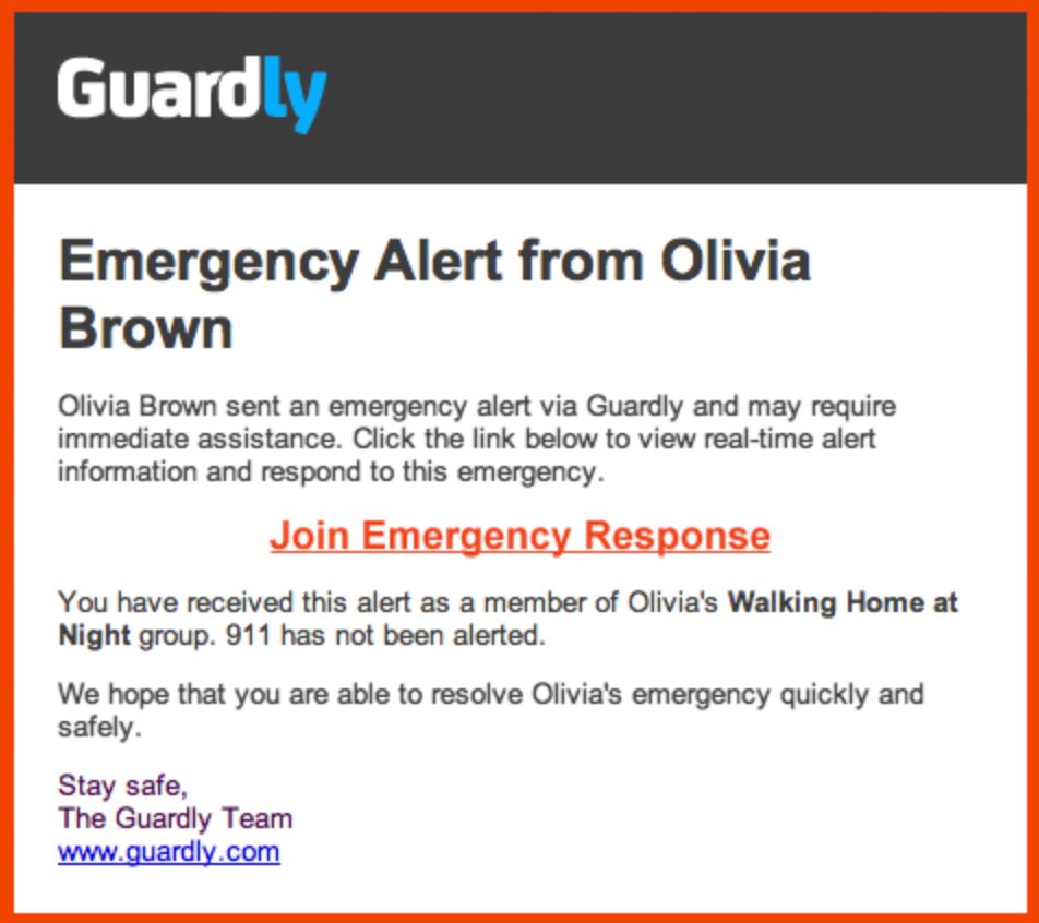 Guardly emergency alert