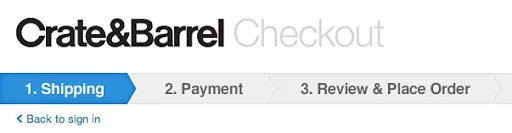 Crate&Barrel Checkout page