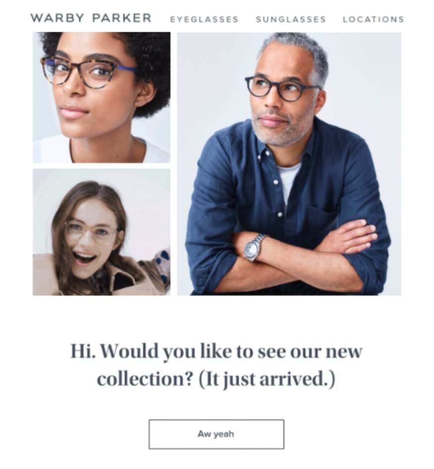 An example of a re-engagement email (Warby Parker)
