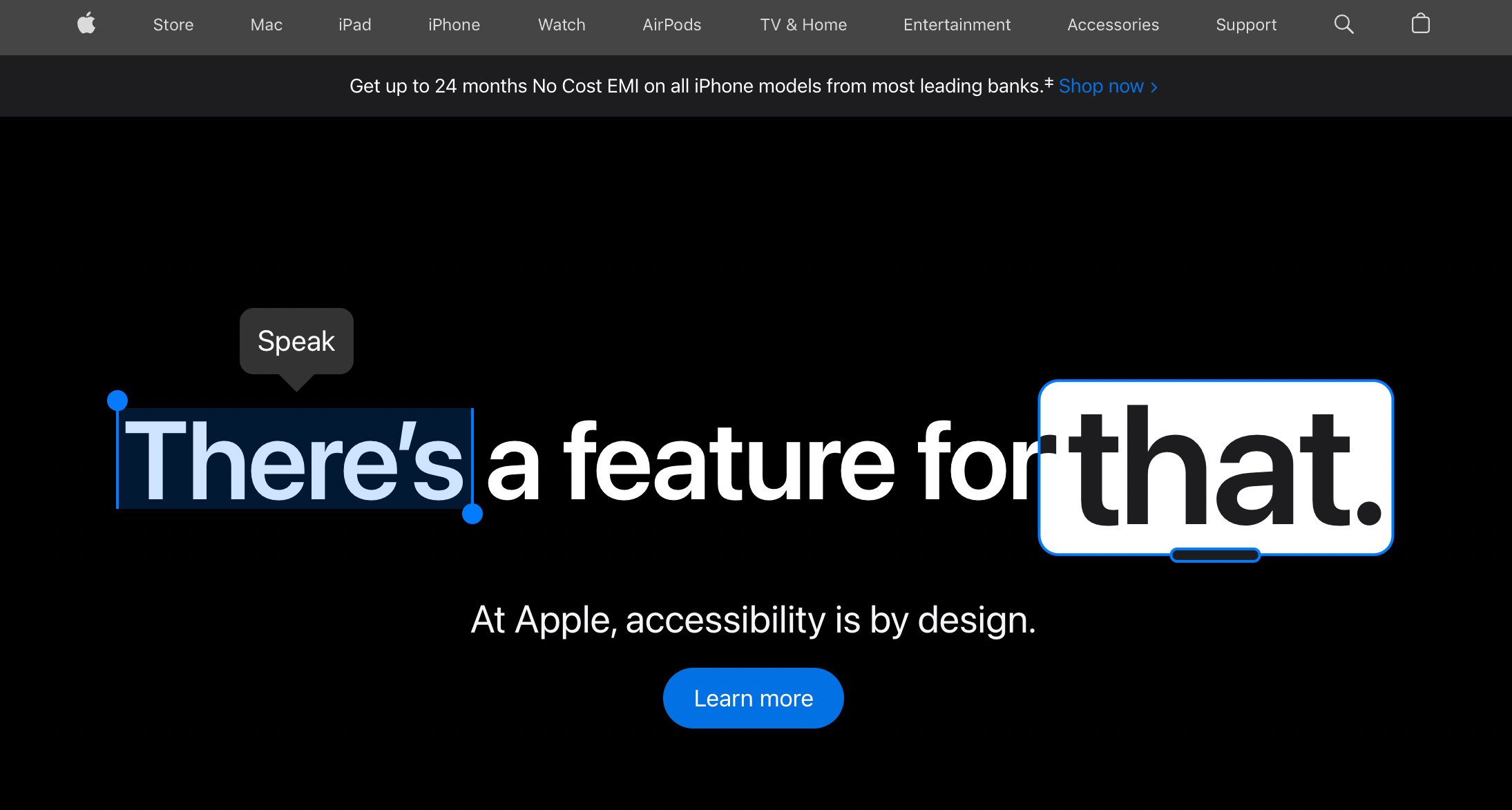 Apple's homepage