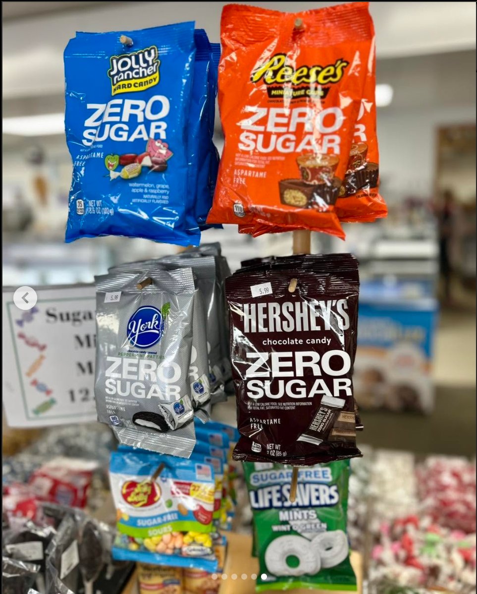 Zero sugar confectionary section