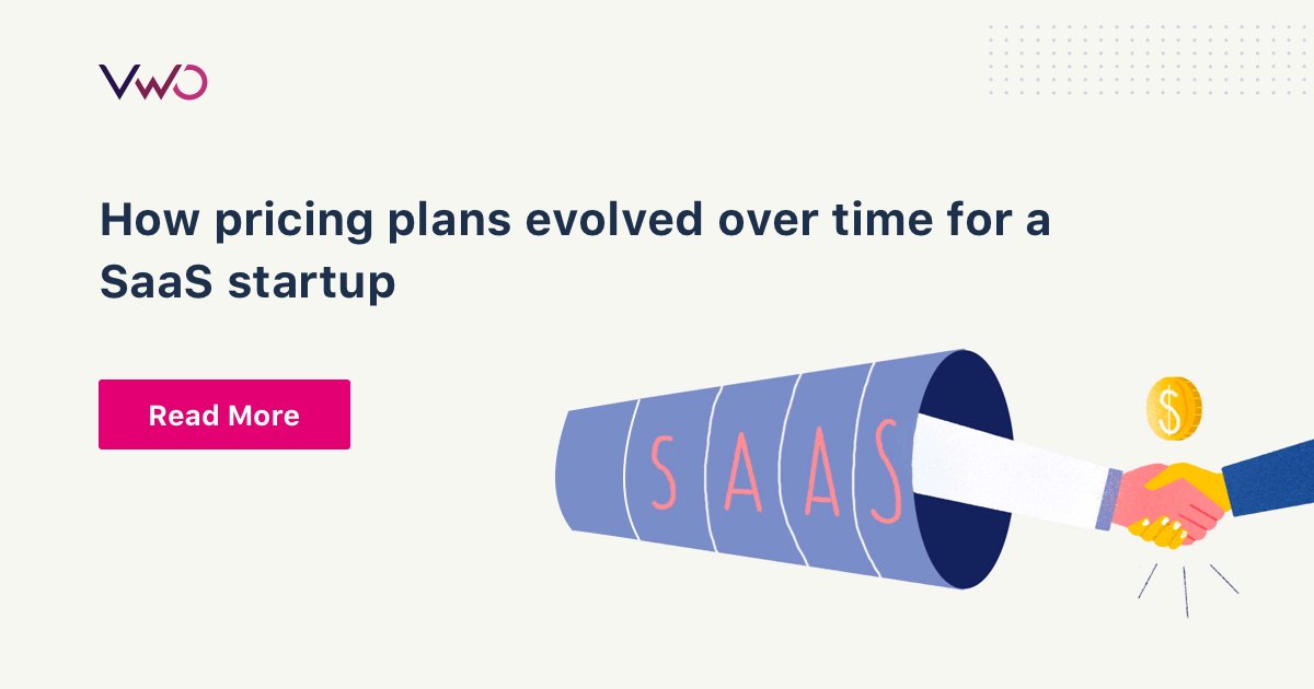 How pricing plans evolved over time for a SaaS startup