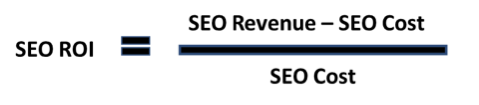 formula showing the calculation of ROI from SEO