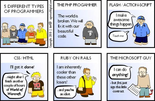 cartoon to explain the various segments of programmers