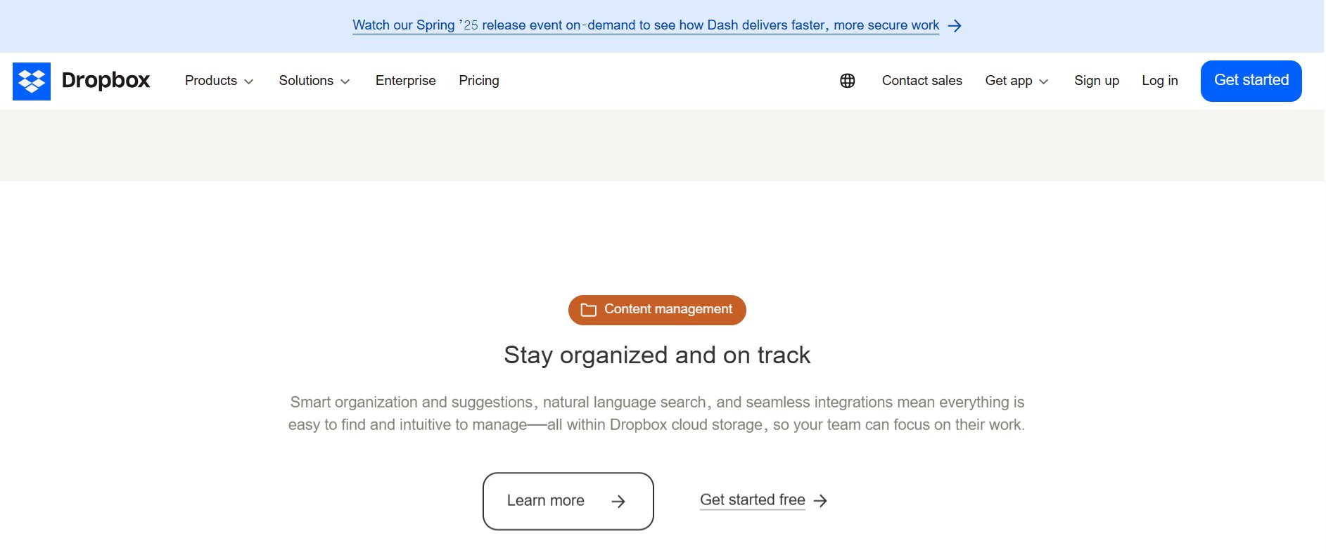 Dropbox visual cues