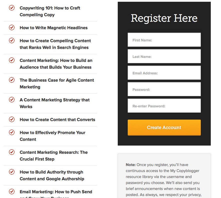 Copyblogger lead magnet form