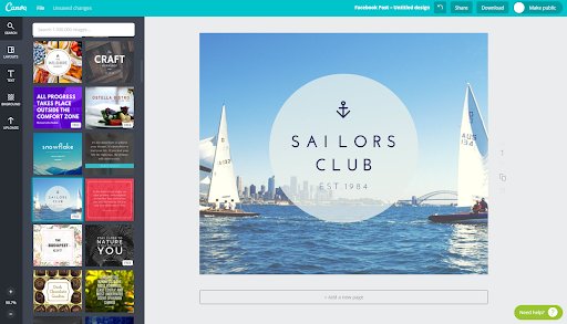 Canva is an online tool for creating visual designs