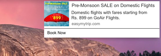 Push Notification On Sale On Domestic Flights