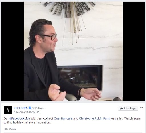 Sephora’s AMA on Facebook Live For Customer Engagement