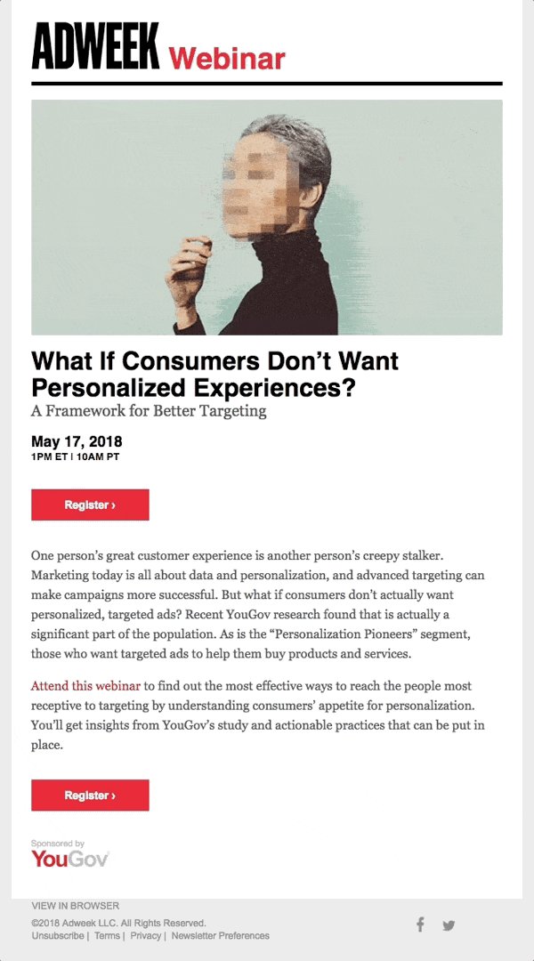example of an automated email from Adweek